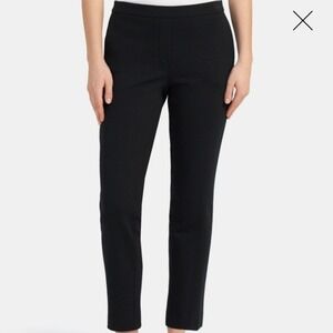 CHICO'S SLACKS BLACK‎ NYLON ANKLE SIZE 8 CAREER PULL ON CROPPED PANTS